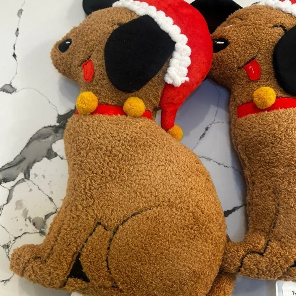 Festive Dog Plush with Santa Hat NWT